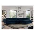 Narożnik PEDRO L - strona prawa - ciemnoniebieski, welwet