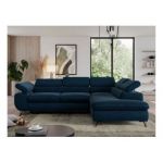 Narożnik PEDRO L - strona prawa - ciemnoniebieski, welwet