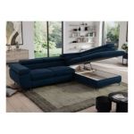 Narożnik PEDRO L - strona prawa - ciemnoniebieski, welwet