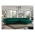 Narożnik PEDRO L - strona prawa - ciemnozielony, welwet
