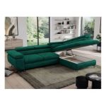Narożnik PEDRO L - strona prawa - ciemnozielony, welwet
