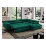 Narożnik PEDRO L - strona prawa - ciemnozielony, welwet