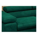 Narożnik PEDRO L - strona prawa - ciemnozielony, welwet