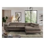 Narożnik PEDRO L - strona prawa - brązowy, welwet