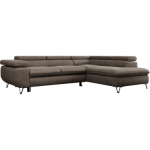 Narożnik PEDRO L - strona prawa - brązowy, welwet