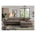 Narożnik PEDRO L - strona prawa - brązowy, welwet