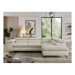 Narożnik PEDRO L - strona prawa - beżowy, welwet