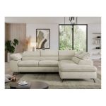 Narożnik PEDRO L - strona prawa - beżowy, welwet