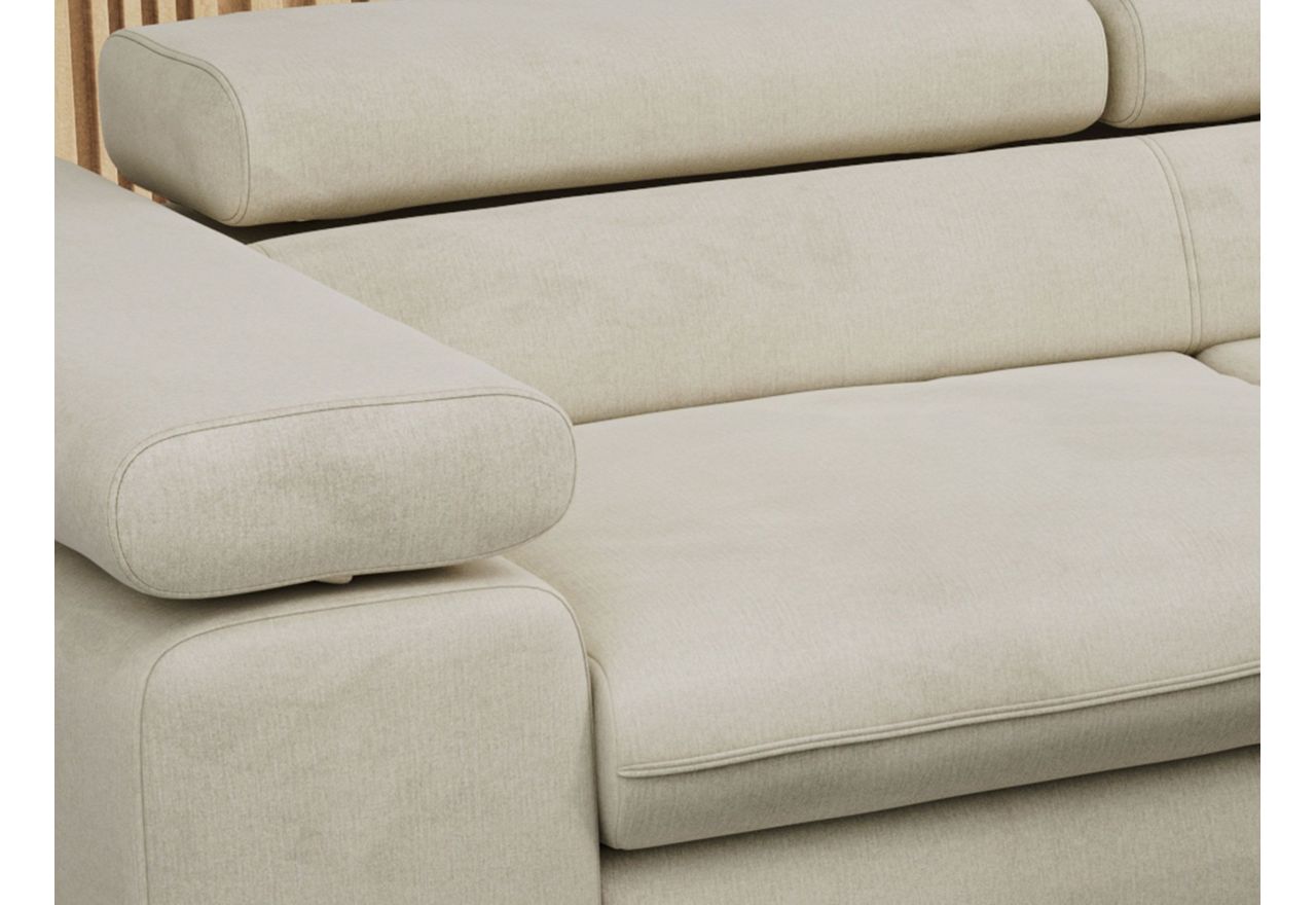 Narożnik PEDRO L - strona prawa - beżowy, welwet