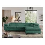 Narożnik PEDRO L - strona prawa - ciemnozielony, struktura