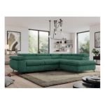 Narożnik PEDRO L - strona prawa - ciemnozielony, struktura