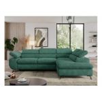 Narożnik PEDRO L - strona prawa - ciemnozielony, struktura