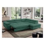 Narożnik PEDRO L - strona prawa - ciemnozielony, struktura