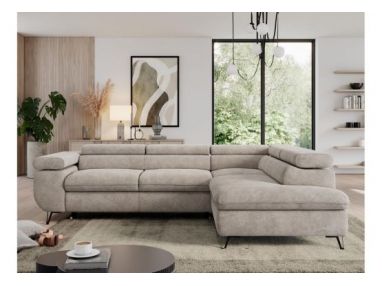 Narożnik PEDRO L - strona prawa - beżowy, struktura