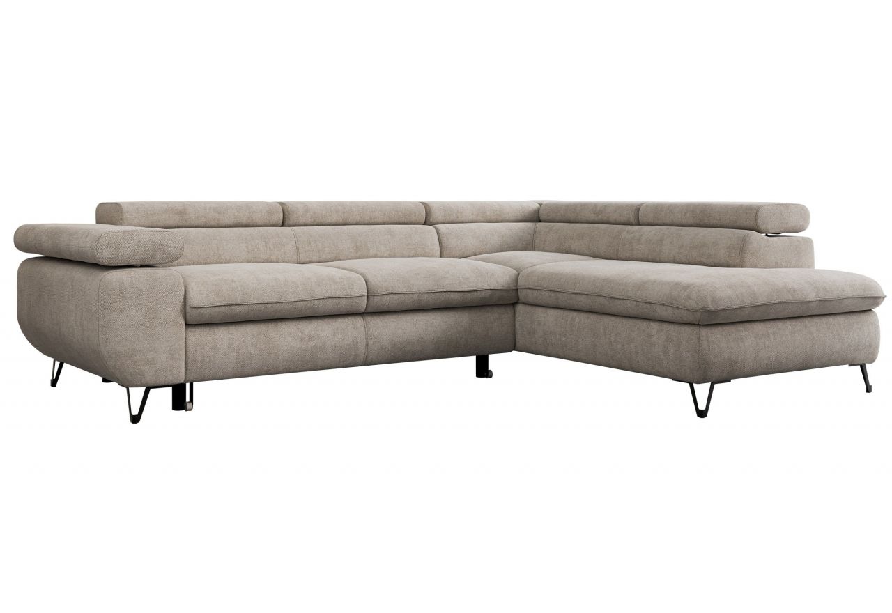 Narożnik PEDRO L - strona prawa - beżowy, struktura