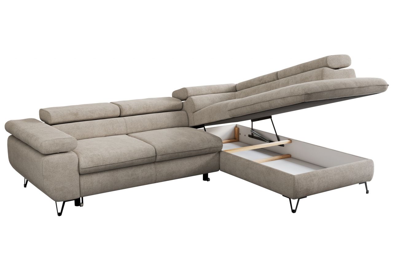 Narożnik PEDRO L - strona prawa - beżowy, struktura