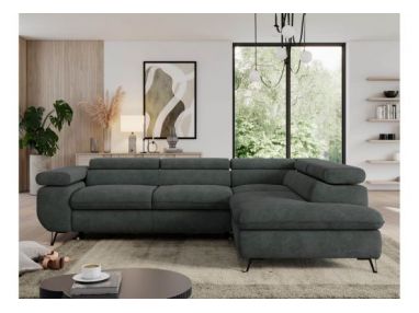 Narożnik PEDRO L - strona prawa - ciemnoszary, struktura