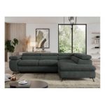 Narożnik PEDRO L - strona prawa - ciemnoszary, struktura