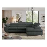 Narożnik PEDRO L - strona prawa - ciemnoszary, struktura