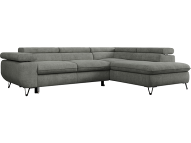 Narożnik PEDRO L - strona prawa - szary, struktura