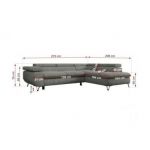 Narożnik PEDRO L - strona prawa - szary, struktura