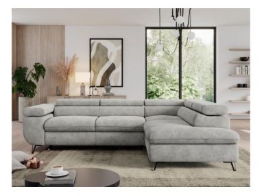 Narożnik PEDRO L - strona prawa - jasnoszary, struktura