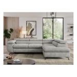 Narożnik PEDRO L - strona prawa - jasnoszary, struktura