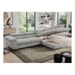 Narożnik PEDRO L - strona prawa - jasnoszary, struktura