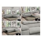 Narożnik PEDRO L - strona prawa - jasnoszary, struktura