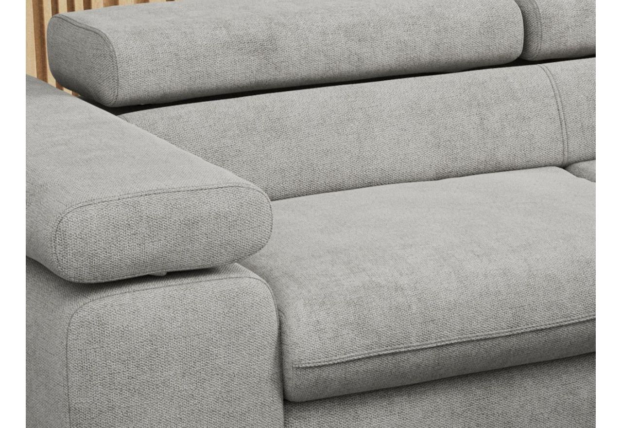 Narożnik PEDRO L - strona prawa - jasnoszary, struktura