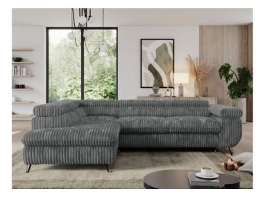 Narożnik PEDRO L - strona lewa - szary, sztruks