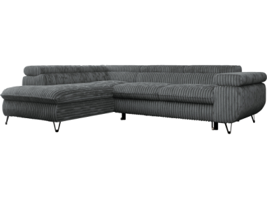 Narożnik PEDRO L - strona lewa - szary, sztruks