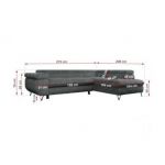 Narożnik PEDRO L - strona lewa - szary, sztruks