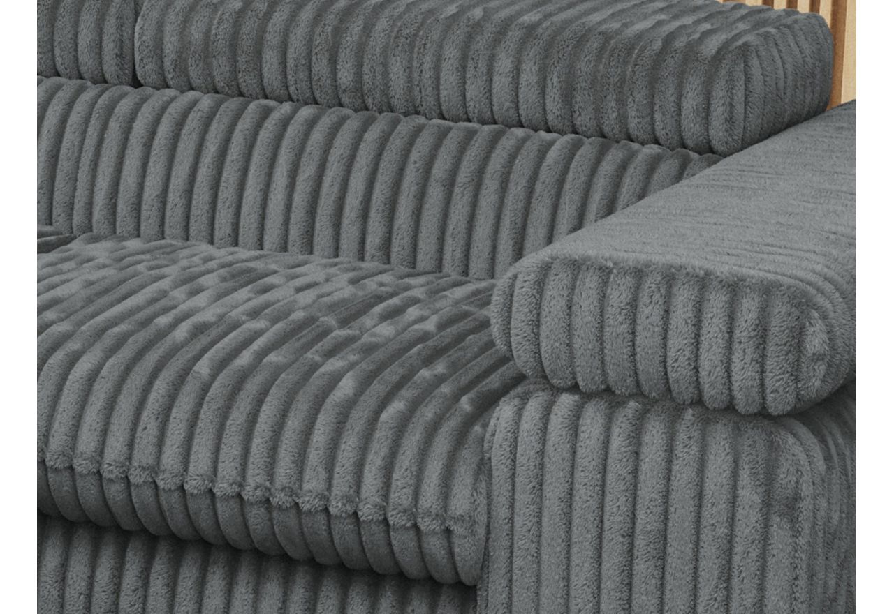 Narożnik PEDRO L - strona lewa - szary, sztruks