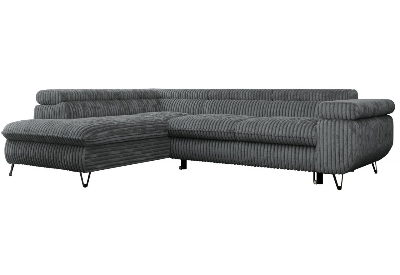 Narożnik PEDRO L - strona lewa - szary, sztruks