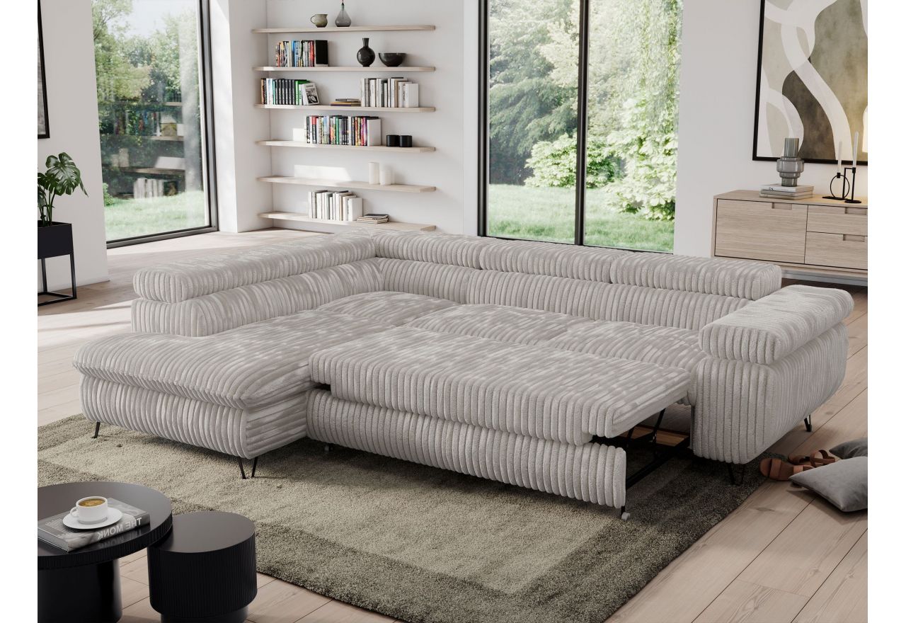 Narożnik PEDRO L - strona lewa - jasnoszary, sztruks