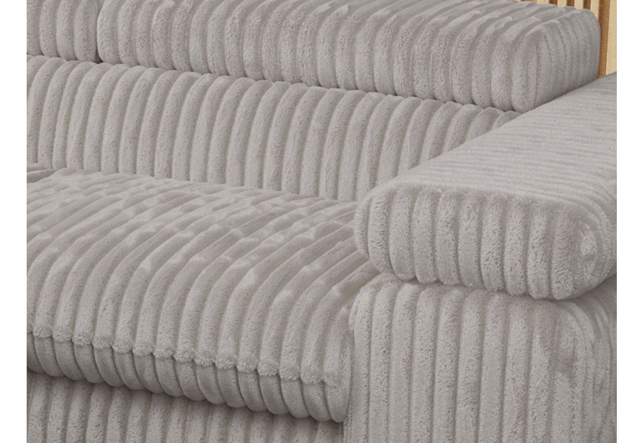 Narożnik PEDRO L - strona lewa - jasnoszary, sztruks