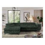 Narożnik PEDRO L - strona lewa - ciemnozielony, sztruks