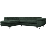 Narożnik PEDRO L - strona lewa - ciemnozielony, sztruks