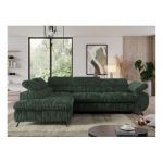 Narożnik PEDRO L - strona lewa - ciemnozielony, sztruks