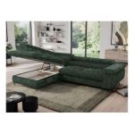 Narożnik PEDRO L - strona lewa - ciemnozielony, sztruks