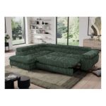 Narożnik PEDRO L - strona lewa - ciemnozielony, sztruks