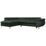 Narożnik PEDRO L - strona lewa - ciemnozielony, sztruks