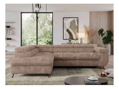 Narożnik PEDRO L - strona lewa - brązowy, sztruks