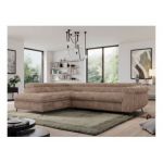 Narożnik PEDRO L - strona lewa - brązowy, sztruks