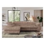 Narożnik PEDRO L - strona lewa - brązowy, sztruks