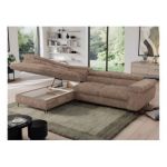 Narożnik PEDRO L - strona lewa - brązowy, sztruks