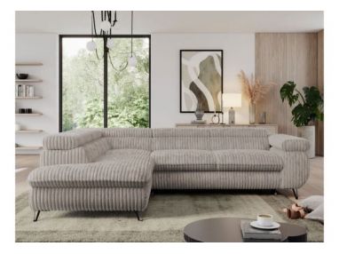 Narożnik PEDRO L - strona lewa - jasnobrązowy, sztruks