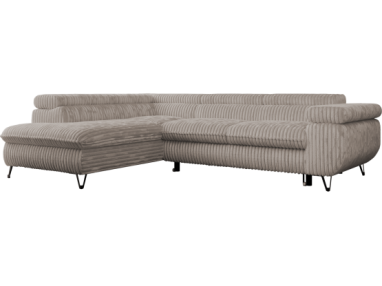 Narożnik PEDRO L - strona lewa - jasnobrązowy, sztruks