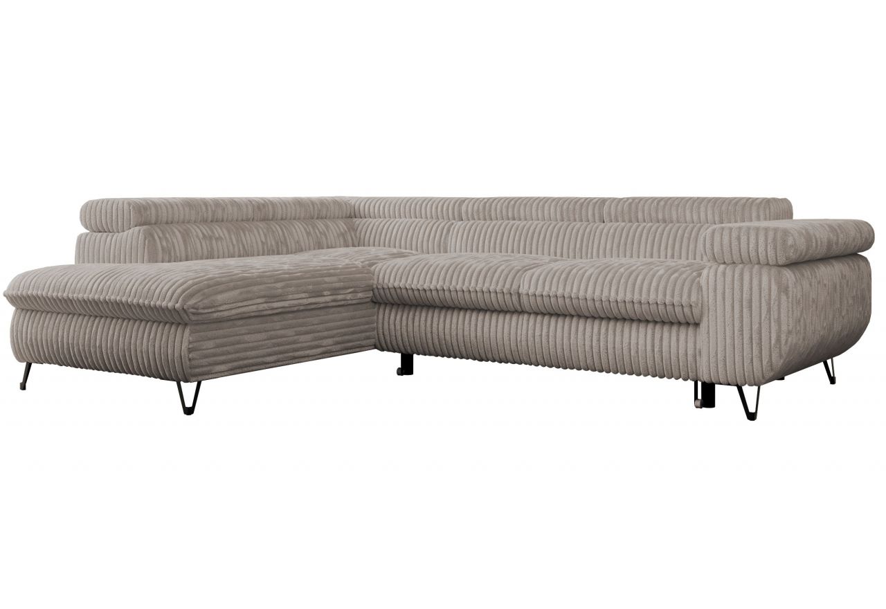 Narożnik PEDRO L - strona lewa - jasnobrązowy, sztruks